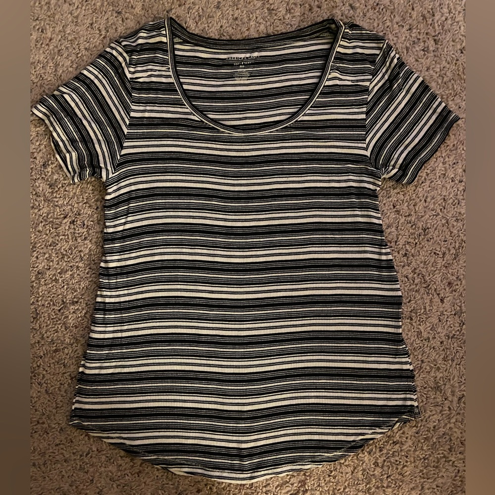 American Eagle Stripped Short Sleeve Shirt